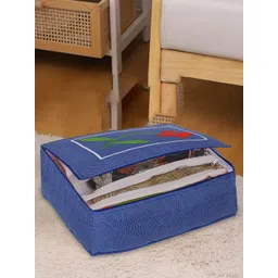 Kuber Industries Blue Printed Flap Saree Organisers-picture-37