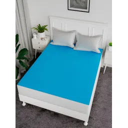 Kuber Industries Blue Water Resistant Double Bed Mattress Protector-picture-14
