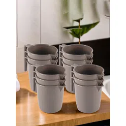 Kuber Industries Brown 12 Pieces Lightweight Mugs 1 L Each-picture-23