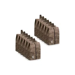 Kuber Industries Brown 12 Pieces Printed Shoes Organisers-picture-25