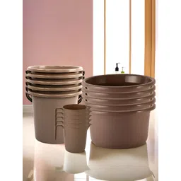 Kuber Industries Brown 15 Pieces Matte Bath Accessories Set-picture-25