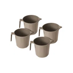 Kuber Industries Brown 4 piece Solid Plastic Bath Accessories Set-picture-16