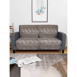 Kuber Industries Brown 4 Pieces Printed 2-Seater Sofa Covers-picture-37