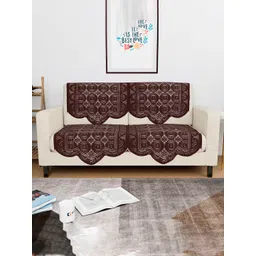 Kuber Industries Brown 4 Pieces Self Design Cotton 2 Seater Sofa Covers-picture-29