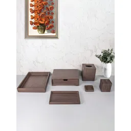 Kuber Industries Brown 6 piece Solid Resin Soap Dispenser-image-43