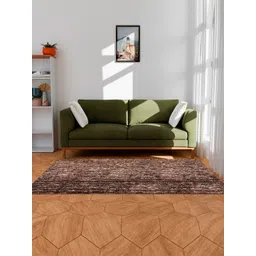 Kuber Industries Brown Abstract Textured Water Resistant Shaggy Carpet-picture-42