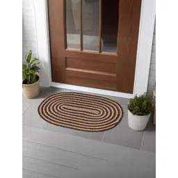 Kuber Industries Brown & Beige 6 Pieces Textured Cotton Anti-Slip Doormats-picture-23