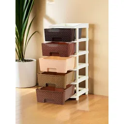 Kuber Industries Brown and Black 5-Layer Modular Storage Drawer-image-9