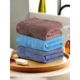 Kuber Industries Brown & Blue 3 Pieces Cotton Highly Absorbent 225 GSM Face Towel-picture-45