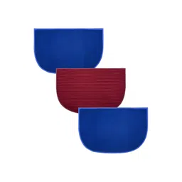 Kuber Industries Brown & Blue 3 Pieces Striped Anti-Skid D-Shaped Doormats-picture-30