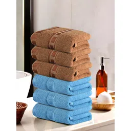 Kuber Industries Brown & Blue 6 Pieces Highly Absorbent 225 GSM Cotton Face Towel-picture-24