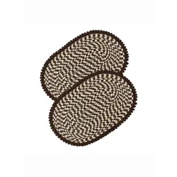 Kuber Industries Brown & Cream 2 Pieces CottonAnti Slip Doormats-picture-22