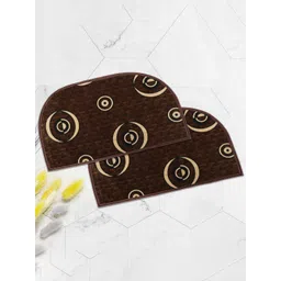 Kuber Industries Brown & Cream-Colored 2 Pieces Printed Cotton Anti-Slip Doormats-image-27