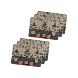 Kuber Industries Brown & Green 6 Pieces Plant Printed Doormats-picture-10