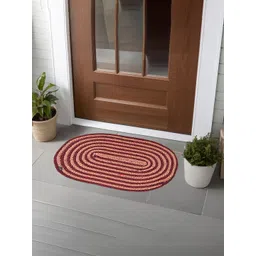 Kuber Industries Brown & Maroon 4 Pieces AntiSlip Textured Cotton Doormats-picture-33