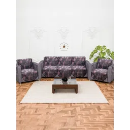 Kuber Industries Brown & Purple Printed Cotton Sofa Cover With Arms-picture-40