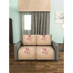 Kuber Industries Brown & Red Printed Cotton 4 Piece Sofa Cover-picture-16