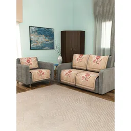 Kuber Industries Brown & Red Printed Cotton Sofa Cover-picture-13