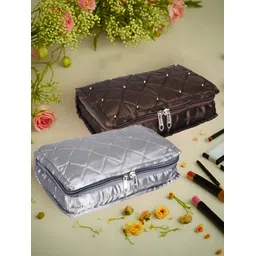 Kuber Industries Brown and SilverToned 2 Pieces Reusable Jewellery Organisers-image-6