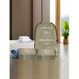 Kuber Industries Brown & White 12 Pieces Printed Multi-Utility Organisers-picture-44