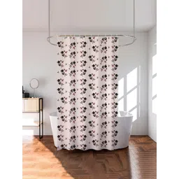 Kuber Industries Brown & White 2 Pieces Printed Shower Curtains-picture-21