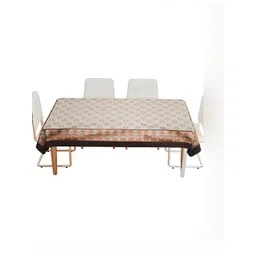 Kuber Industries Brown & White Ethnic Motifs 2.28 m x 1.52 m Cotton Table Cover-picture-37