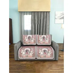 Kuber Industries Brown & White Printed Cotton 4 Piece Sofa Cover-picture-30