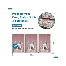 Kuber Industries Brown & White Printed Cotton Sofa Cover image 5