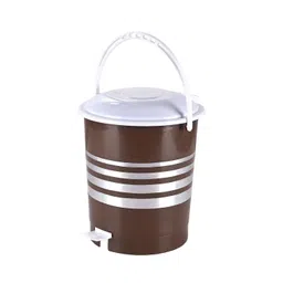 Kuber Industries Brown & White Striped Pedal Dustbin10L-image-26
