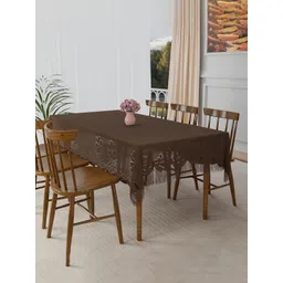 Kuber Industries Brown Floral Cotton 6-Seater Rectangle Table Cover-picture-24