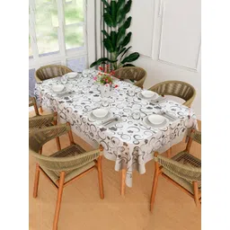 Kuber Industries Brown Floral Waterproof 6-Seater Table Cover-picture-21
