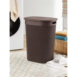 Kuber Industries Brown Multipurpose Laundry Basket With Lid - 55 L-picture-53