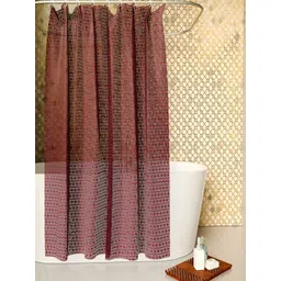 Kuber Industries Brown Printed Shower Curtains-picture-11