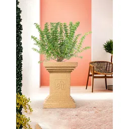 Kuber Industries Brown Roto Mould Tulsi Flower Planters-picture-18