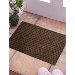 Kuber Industries Brown Striped All Weather Anti-Skid Microfibre Doormats-picture-17