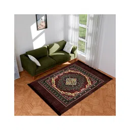 Kuber Industries Carpet  Velvet Carpet-Rug for Home Décor  Carpet Rug for Bedroom  Printed Carpet for Living Room  Prayer-Yoga Mat  Carpet for Hall  6.5x7.5 Ft  Brown-picture-15