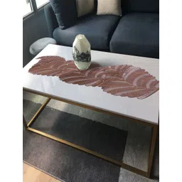 Kuber Industries Copper Coloured Leaf Shaped PVC Table Runners-image-24