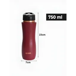 Kuber Industries Copper-Toned & Maroon Set of 2 Copper Solid Water Bottle-image-5