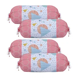Kuber Industries Cotton Geometric Pattern Attractive Bolster Cover With Drawstring for Home Decor Set of 4 - Multiclour-picture-11