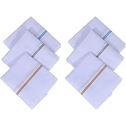 Kuber Industries Cotton Premium Collection Handkerchief|Easy Wash & Premium Cotton Fabric|Plain & Solid Color|Size 44 x 44 CM Pack of 6 (White)-picture-33