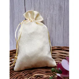 Kuber Industries Cream 10 Pieces  Jari Silk Potli Multi-Utility Organisers-picture-17