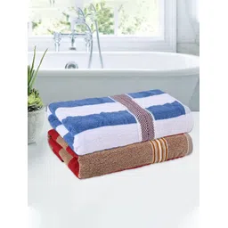 Kuber Industries Cream & White 2 Pieces Cotton 150 GSM Bath Towel-picture-30
