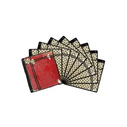 Kuber Industries Cream-Colored & Black 9 Pcs Foldable & Portable Saree Cover-picture-43