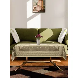 Kuber Industries Cream-Colored & Brown Woven-Design Cotton 4-Seater Table Cover-picture-37