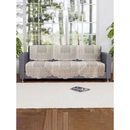 Kuber Industries Cream-Coloured 6 Pieces Self Design Cotton 3 Seater Sofa Covers-image-35