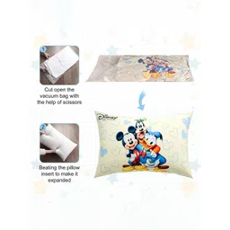 Kuber Industries Cream-Coloured & Blue Disney Printed Microfiber Ultra Soft Sleep Pillow image 5