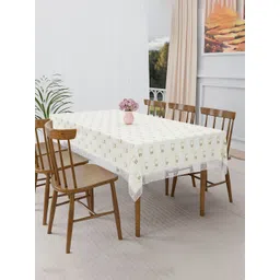 Kuber Industries Cream-Coloured & Brown Floral Printed 6-Seater Table Cover-picture-17