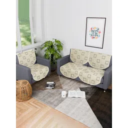 Kuber Industries Cream-Coloured & Grey 6 Pieces Printed Cotton 3 Seater Sofa Covers-picture-36