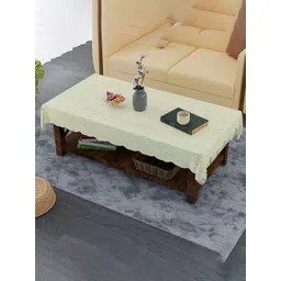 Kuber Industries Cream-Coloured Floral Cotton 4-Seater Table Cover-picture-31