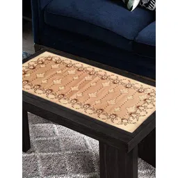 Kuber Industries Cream Floral Print Rectangular Cotton Table Runner-picture-13